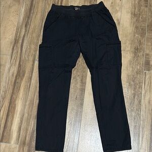 Jaanuu Black Scrub Pants with Straight-Leg Design